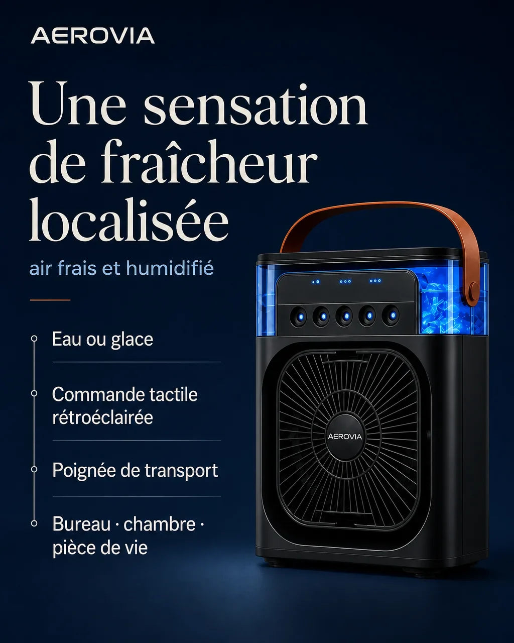 [Scale AI] benefits_list — Rafraîchisseur d’air portable AEROVIA noir