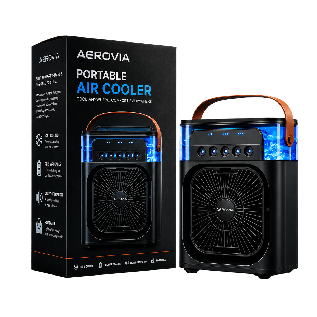 Rafraîchisseur d’air portable AEROVIA noir